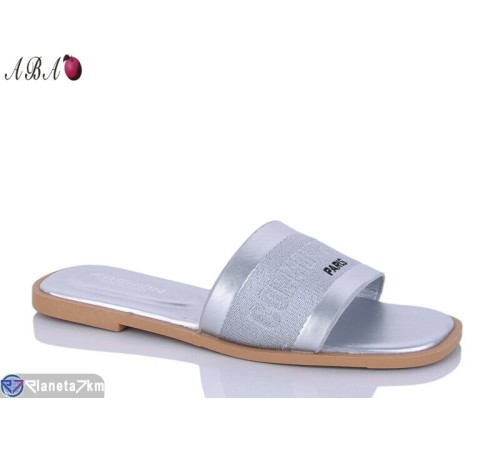 Шлепки жіночі на літо (8 пар р.36-41) срібний  "Aba"