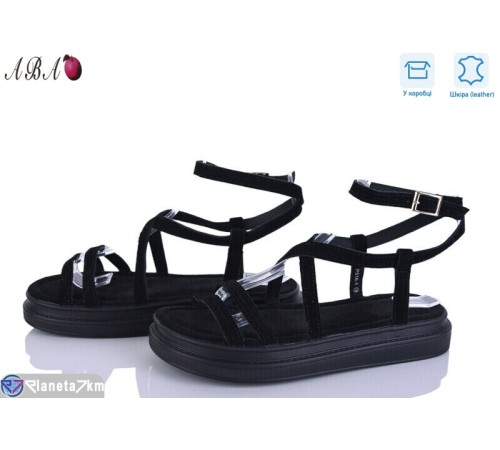 Босоніжки жіночі на літо (8 пар р.36-41) чорний  "Aba"