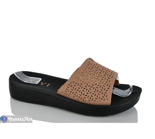 Шлепки жіночі на літо (8 пар р.36-41) коричневий  "LYLY"