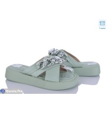 Шлепки жіночі на літо (8 пар р.36-41) зелений  "HoRIK"