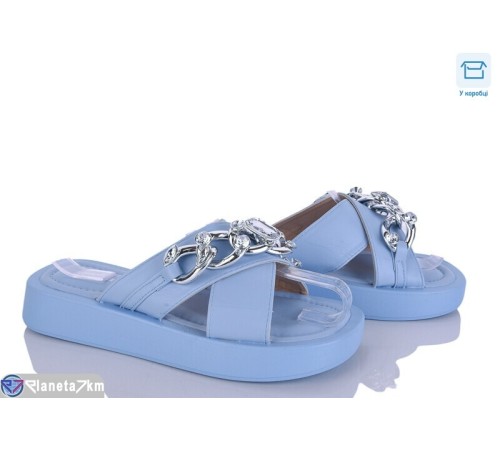 Шлепки жіночі на літо (8 пар р.36-41) блакитний  "HoRIK"