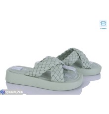 Шлепки жіночі на літо (8 пар р.36-41) зелений  "HoRIK"