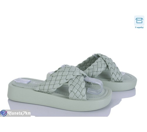 Шлепки жіночі на літо (8 пар р.36-41) зелений  "HoRIK"