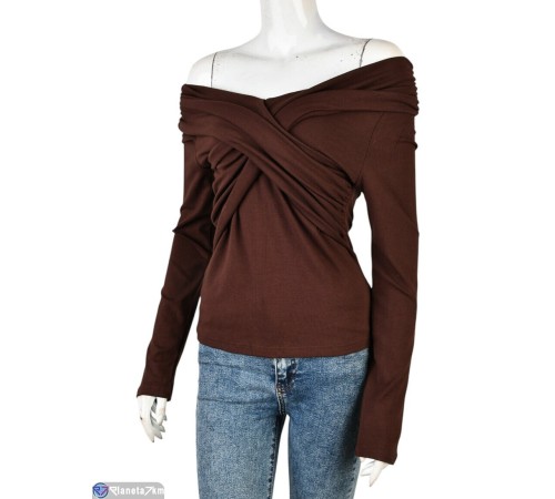 Кофта жіноча на весну/осінь (4 шт. р.сетка S-XL) коричневий  "Mirella"