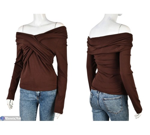 Кофта жіноча на весну/осінь (4 шт. р.сетка S-XL) коричневий  "Mirella"