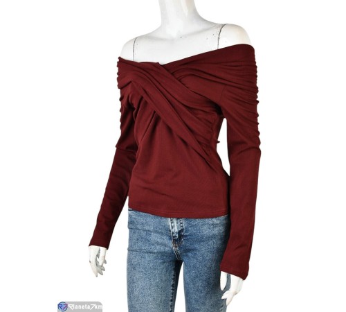 Кофта жіноча на весну/осінь (4 шт. р.сетка S-XL) бордовий  "Mirella"