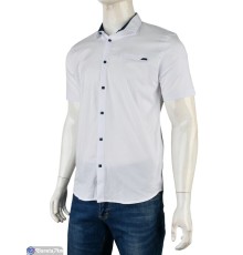 Сорочка чоловіча на літо (5 шт. р.сетка S-2XL) білий  "Mirella"