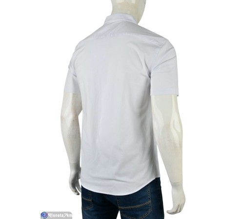 Сорочка чоловіча на літо (5 шт. р.сетка S-2XL) білий  "Mirella"