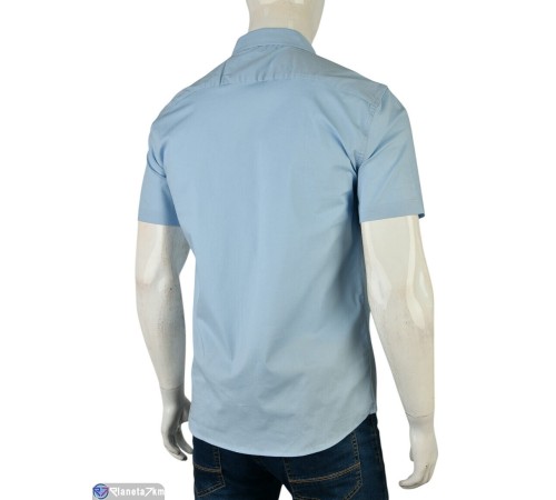 Сорочка чоловіча на літо (5 шт. р.сетка S-2XL) блакитний  "Mirella"