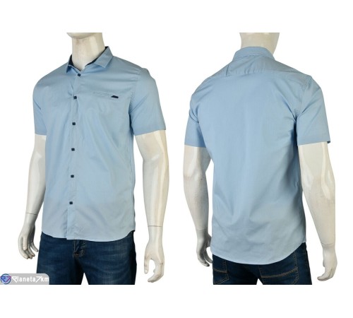 Сорочка чоловіча на літо (5 шт. р.сетка S-2XL) блакитний  "Mirella"