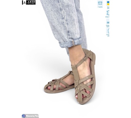 Босоніжки жіночі на літо (8 пар р.36-41) коричневий  "ARTO"