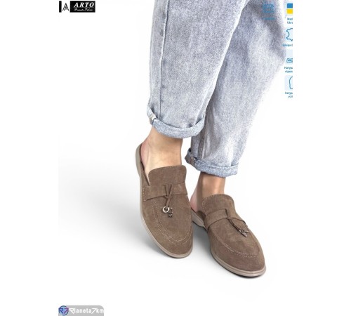 Шлепки жіночі на літо (8 пар р.36-41) коричневий  "ARTO"