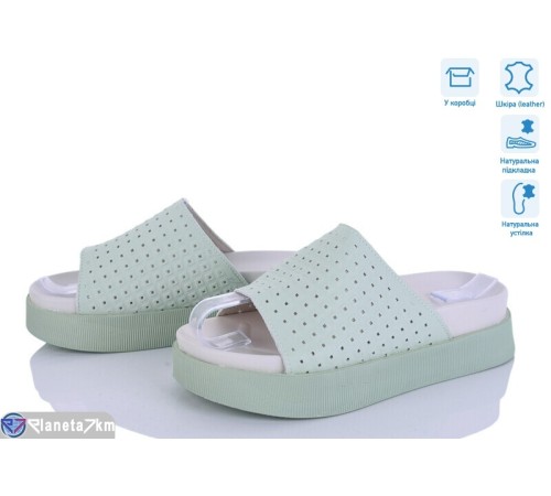 Шлепки жіночі на літо (8 пар р.36-41) зелений  "HoRIK"