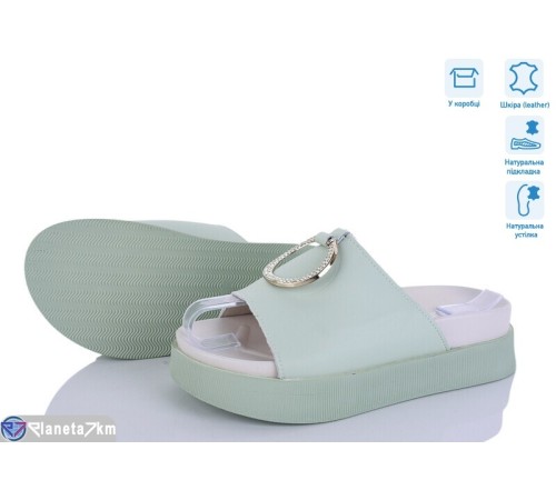 Шлепки жіночі на літо (8 пар р.36-41) зелений  "HoRIK"
