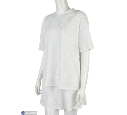 Жіночий костюм на літо (4 шт. р.сетка M-2XL) білий  "Mirella"