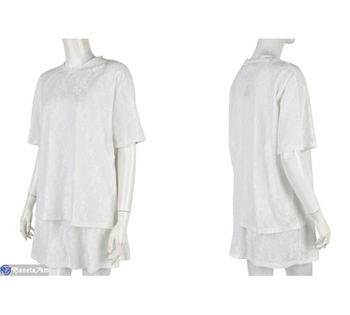 Жіночий костюм на літо (4 шт. р.сетка M-2XL) білий  "Mirella"