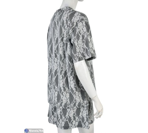 Жіночий костюм на літо (4 шт. р.сетка M-2XL) сірий  "Mirella"