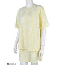 Жіночий костюм на літо (4 шт. р.сетка M-2XL) жовтий  "Mirella"