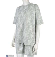 Жіночий костюм на літо (4 шт. р.сетка M-2XL) сірий  "Mirella"