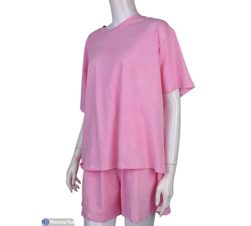 Жіночий костюм на літо (4 шт. р.сетка S-XL) рожевий  "Mirella"