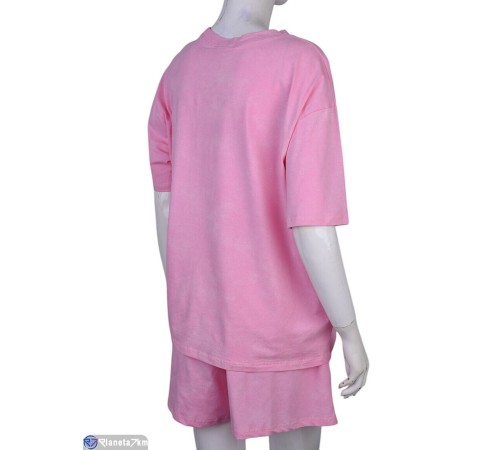 Жіночий костюм на літо (4 шт. р.сетка S-XL) рожевий  "Mirella"