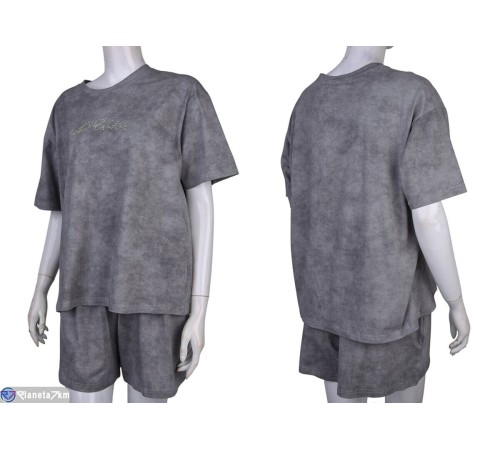Жіночий костюм на літо (4 шт. р.сетка S-XL) сірий  "Mirella"