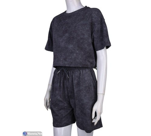 Жіночий костюм на літо (4 шт. р.сетка S-XL) сірий  "Mirella"