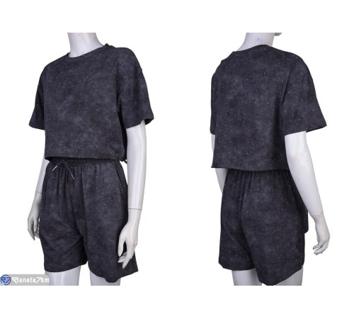 Жіночий костюм на літо (4 шт. р.сетка S-XL) сірий  "Mirella"