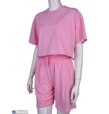 Жіночий костюм на літо (4 шт. р.сетка S-XL) рожевий  "Mirella"