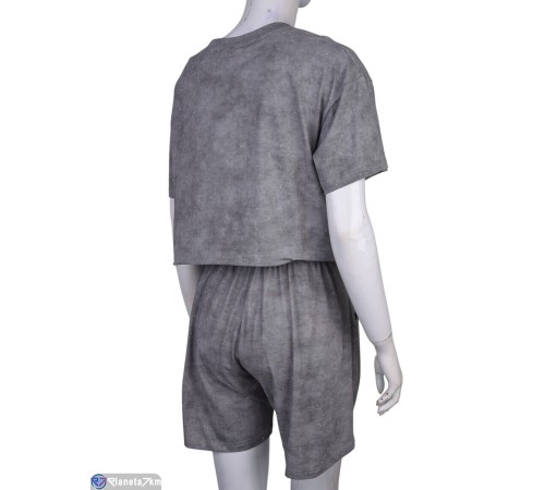 Жіночий костюм на літо (4 шт. р.сетка S-XL) сірий  "Mirella"