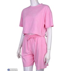 Жіночий костюм на літо (4 шт. р.сетка S-XL) рожевий  "Mirella"