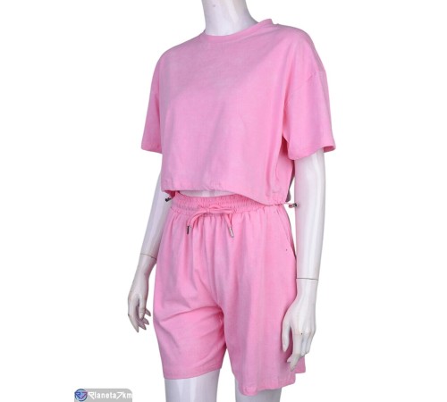 Жіночий костюм на літо (4 шт. р.сетка S-XL) рожевий  "Mirella"