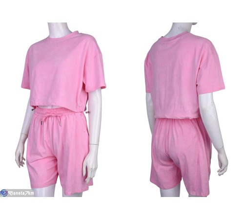 Жіночий костюм на літо (4 шт. р.сетка S-XL) рожевий  "Mirella"