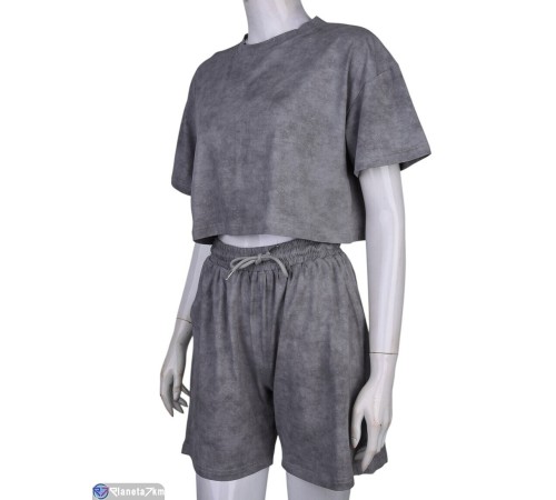 Жіночий костюм на літо (4 шт. р.сетка S-XL) сірий  "Mirella"