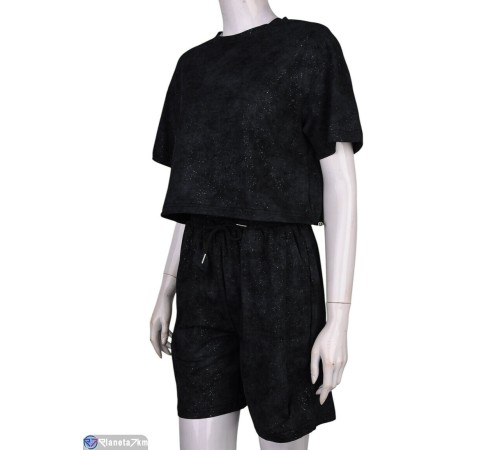 Жіночий костюм на літо (4 шт. р.сетка S-XL) чорний  "Mirella"