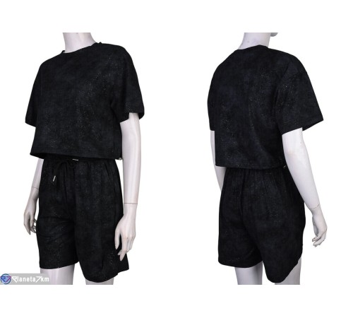 Жіночий костюм на літо (4 шт. р.сетка S-XL) чорний  "Mirella"