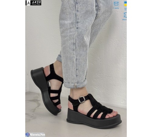 Босоніжки жіночі на літо (8 пар р.36-41) чорний  "ARTO"