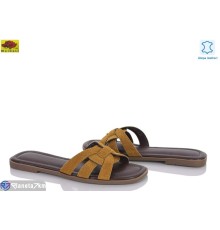 Шлепки жіночі на літо (8 пар р.36-41) camel  "Mei De Li"