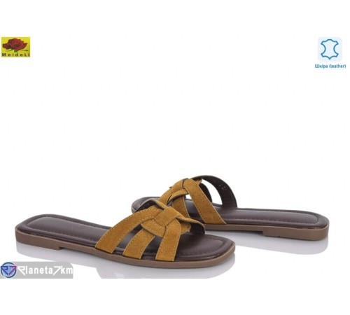 Шлепки жіночі на літо (8 пар р.36-41) camel  "Mei De Li"