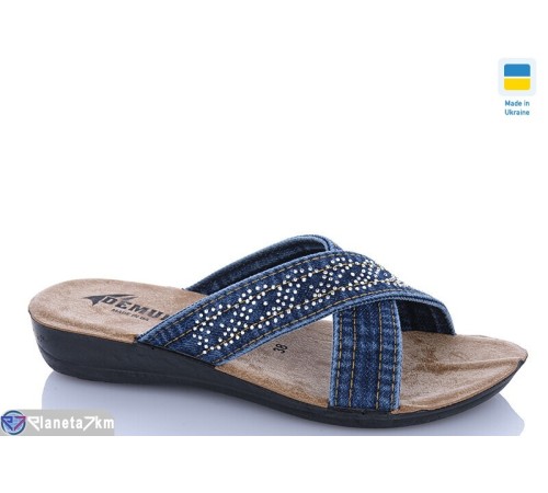 Шлепки жіночі на літо (6 пар р.36-40) синій  "MURMUR"