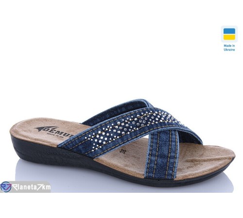 Шлепки жіночі на літо (6 пар р.36-40) синій  "MURMUR"