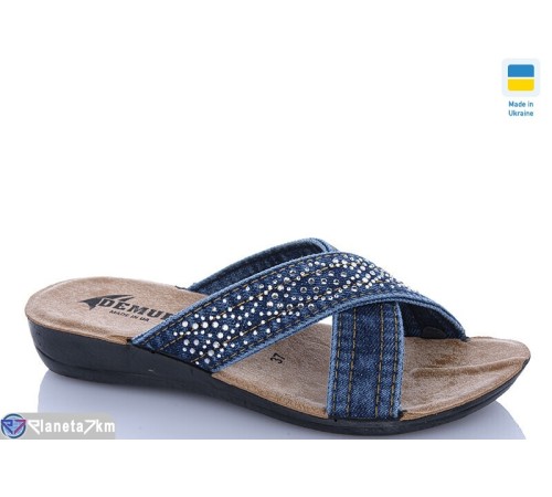 Шлепки жіночі на літо (6 пар р.36-40) синій  "MURMUR"
