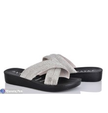 Шлепки жіночі на літо (8 пар р.36-41) срібний  "Normashoes"