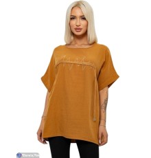 Футболка жіноча на літо (3 шт. р.сетка XL-3XL) коричневий  "Masari"