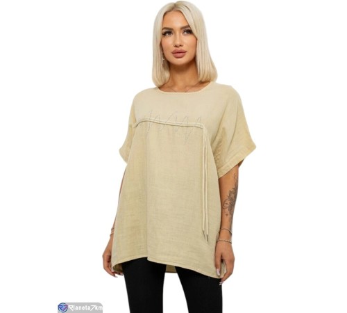 Футболка жіноча на літо (3 шт. р.сетка XL-3XL) бежевий  "Masari"