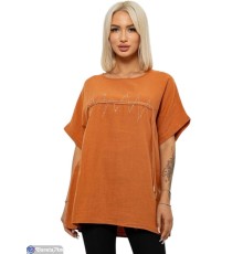 Футболка жіноча на літо (3 шт. р.сетка XL-3XL) оранжевий  "Masari"