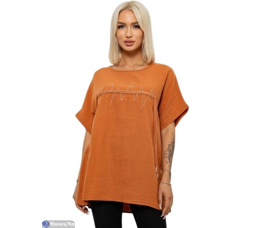 Футболка жіноча на літо (3 шт. р.сетка XL-3XL) оранжевий  "Masari"
