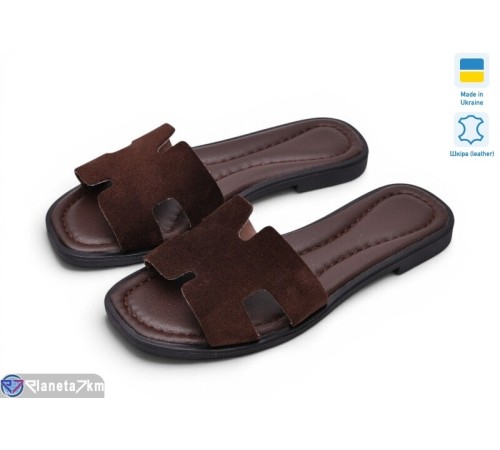 Шлепки жіночі на літо (6 пар р.36-40) коричневий  "TIMUS-OPT"