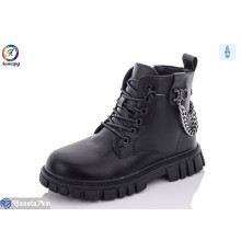 Черевики дитячі на весну/осінь (8 пар р.32-37) чорний  "Леопард"