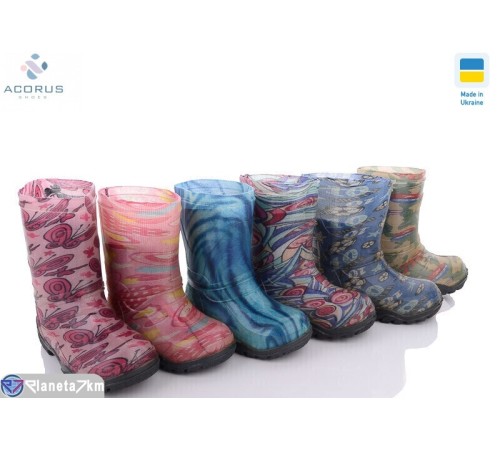 Дитяче гумове взуття на весну/осінь (20 пар р.23-32) мікс  "Acorus"